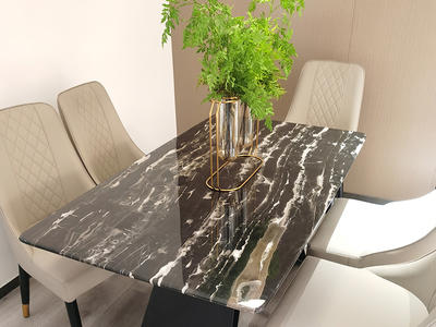 Modern Style Black Marble Dinning Table For Home Use