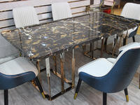 Rectangular Top Natural Marble Dining Table