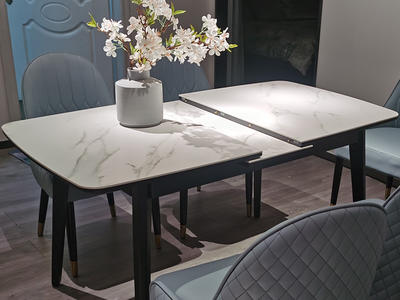 Factory Direct Sintered Stone Extendable Dining Table For Sale