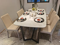 Luxury Design Home Furniture Modern Marble Dining Table Set 6 Chairs