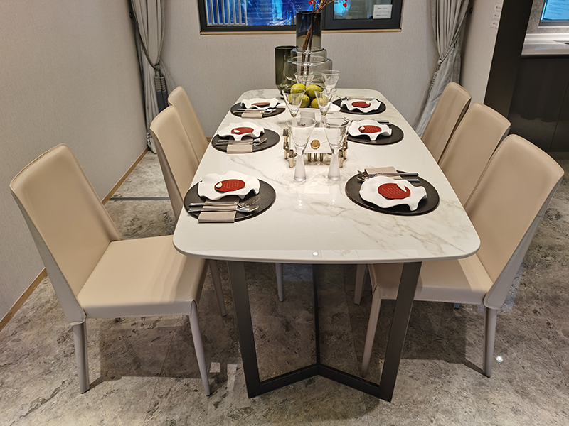 Luxury Design Home Furniture Modern Marble Dining Table Set 6 Chairs