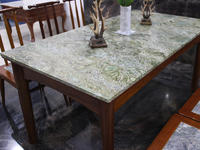 Kitchen Dining Room Green Natural Marble Top Table