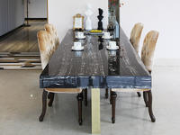 Direct Factory Price Attractive Silver Dragon Long Rectangle Marble Dining Table