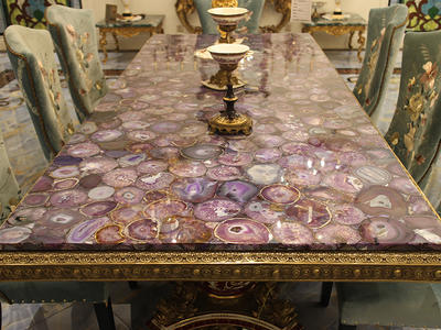 High-end Luxury Furniture Semi Precious Stone Dining Table