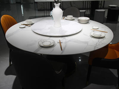 Beautiful Luxury Decoration White Round 4 Seater Sintered Stone Table