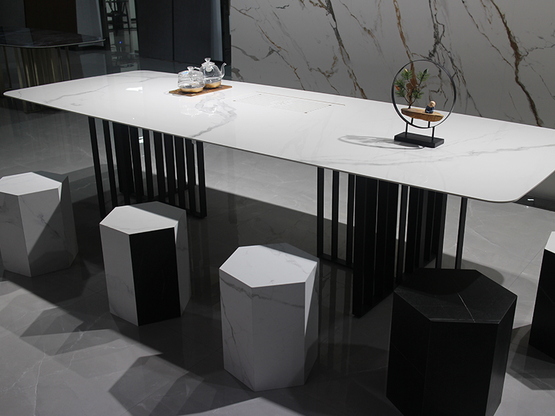 Popular Living Room Sintered Stone Marble Effect Tea Table