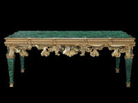 Rectangle Green Malachite Luxury Table For Villa