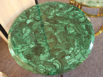 Semi Precious Stone Green Malachite Round Table