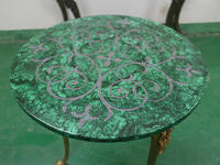 Round Malachite Table Top With Gold Metal Legs