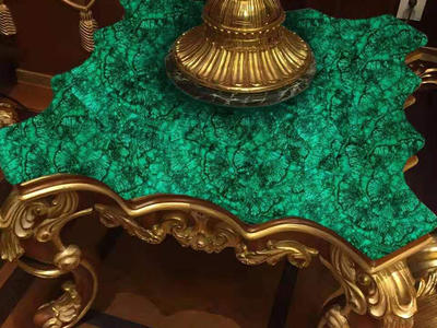 Customized Elegant Square Green Malachite Table