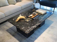 Made In China Room Furniture Nero Marguia Black Marble Top End Tables