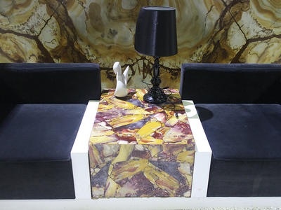 Popular Natural Semi-precious Stone Marble Top Sofa Table