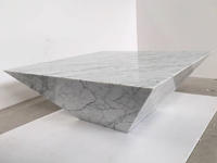 Carrara White Marble Top Black And White Marble Coffee Table