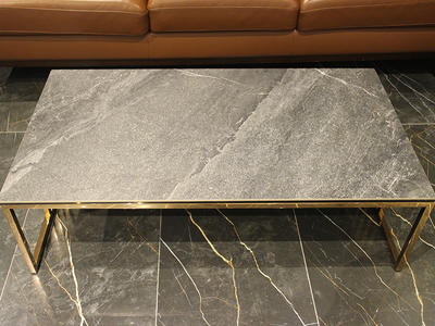 Simple Modern Grey Rectangle Sintered Stone Coffee Table For Sale