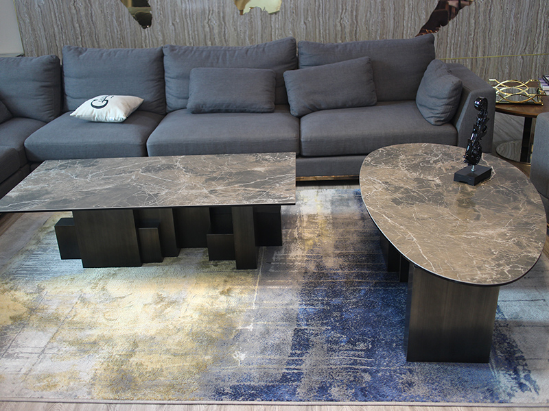 Newest Modern Style Grey Marble Top Tea Center Coffee Table