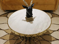 Best Price Volakas White Marble Copper Plating Table Legs Top Round Table