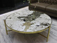 Special Custom Large Round Marble Top Center Coffee Table