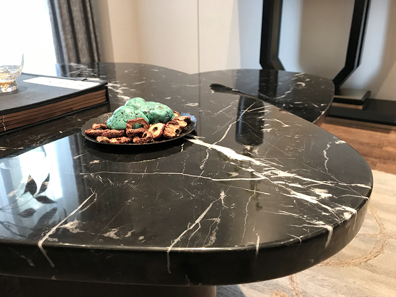 High-End Nero Marguia Black Real Marble Top Coffee Table