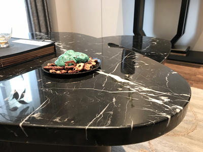 High-End Nero Marguia Black Real Marble Top Coffee Table