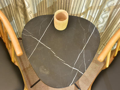 Nero Marguia Black Marble Genuine Mini Small Marble Top Coffee Table