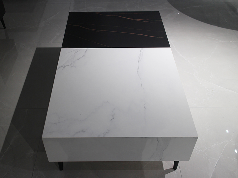 China Supplier Black White Marble Effect Sintered Stone Table