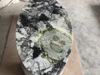 Natural Stone Furniture Oval Design Green Marble Table