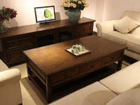 Modern Tea Table Wooden Coffee Table with three drawers