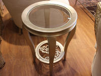 Small Exquisite Round Glass Side Table Sofa Table